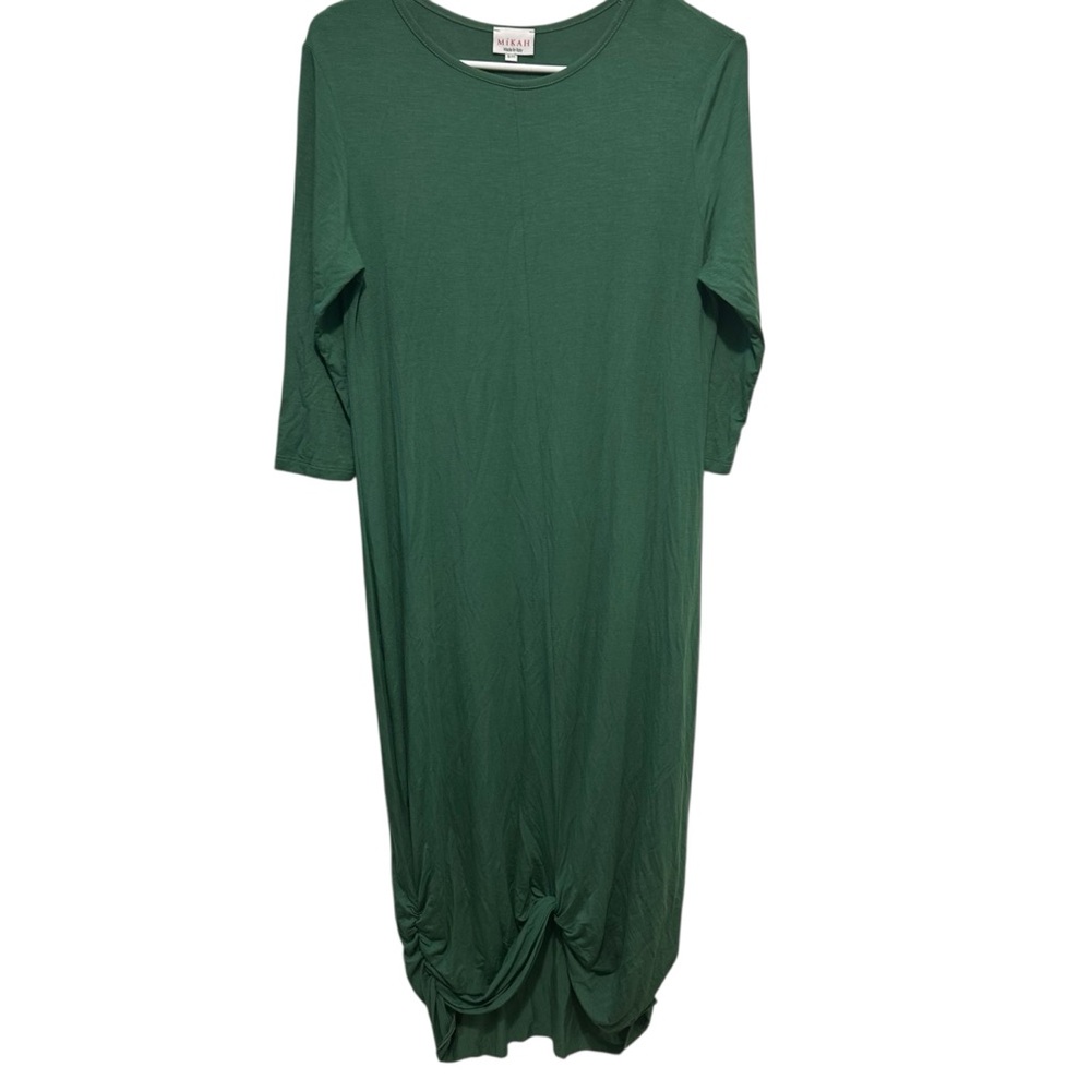Mikah Lagenlook  Long Dress Made In Italy Stretch Green Women’s Size S/M